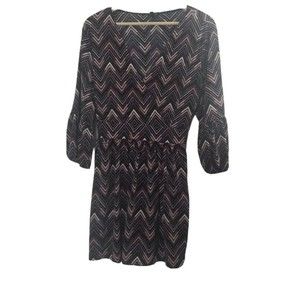 Nine West Women's Multi Color Chevron Print Long Sleeve Blouse Top  Size 1X